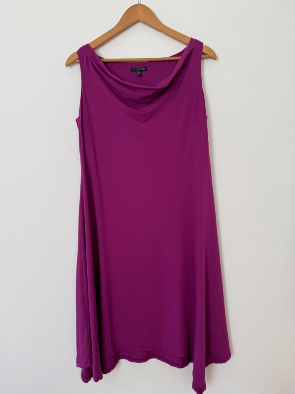 Eileen Fisher Sleeveless A-Line Swing Dress Drape Neck Layering Lagenlook Size S - Picture 6 of 12